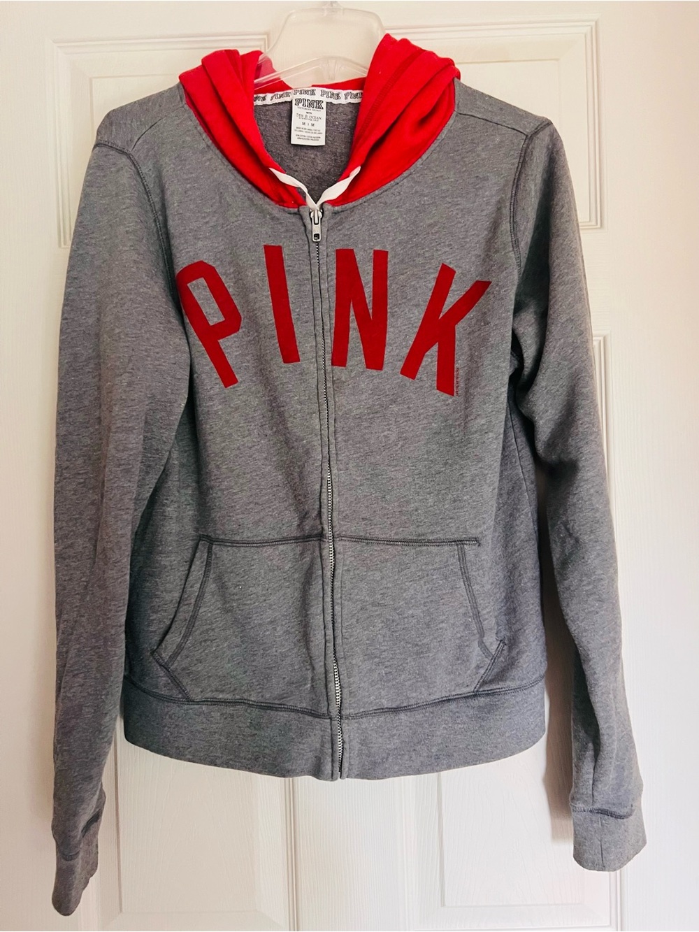 Victoria's Secret PINK Gray & Red Ohio State Zip Hoodie